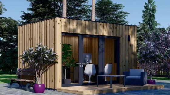 Abri de jardin transformé en bureau