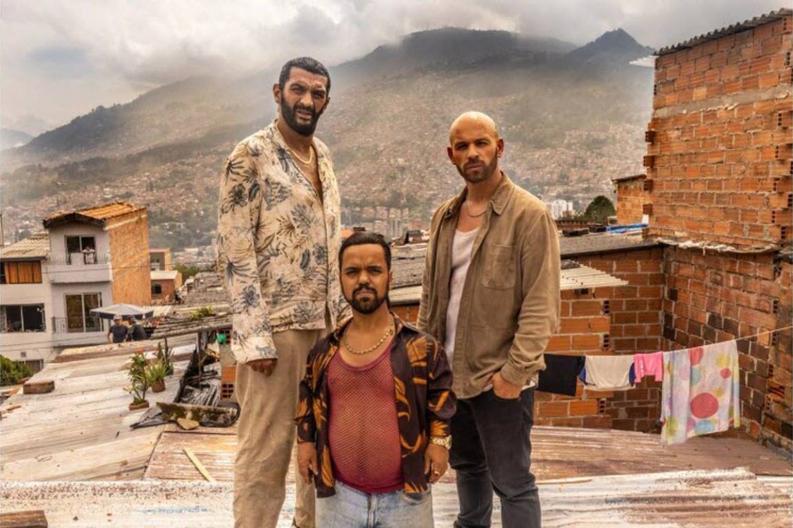 ramzy bedia, anouar toubali et franck gastambide dans le film medellin