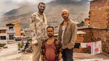ramzy bedia, anouar toubali et franck gastambide dans le film medellin