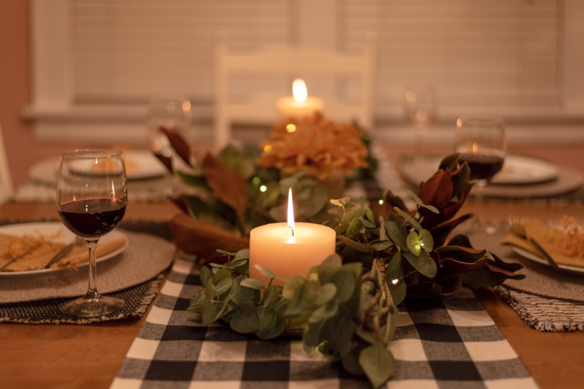 bougie sur table