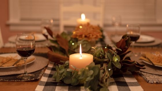 bougie sur table