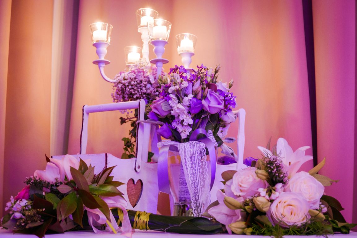 décoration bougie sur table mariage