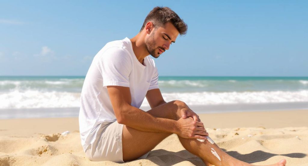 application crème solaire