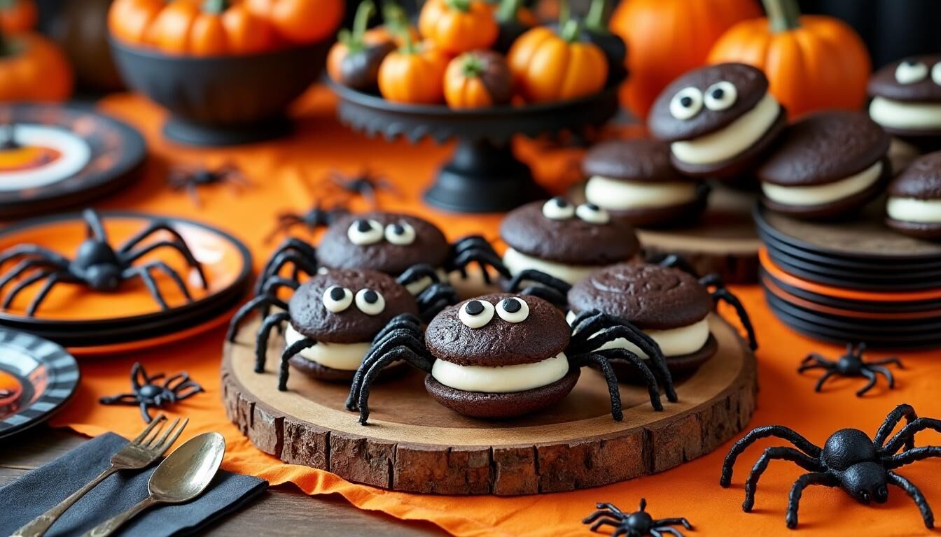 Découvrez notre recette de whoopies araignées, de petites douceurs originales et effrayantes à préparer pour Halloween. Surprise gourmande et amusante pour petits et grands, facile à réaliser !