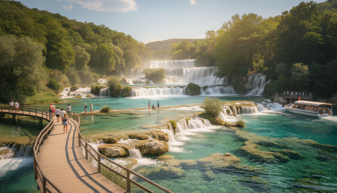 explorez le parc national de krka, un joyau naturel en croatie, réputé pour ses cascades spectaculaires, sa faune riche et ses sentiers de randonnée pittoresques.