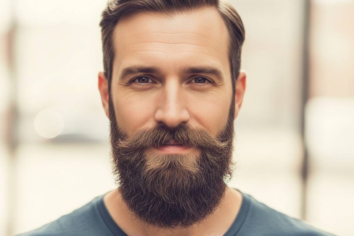 homme avec une barbe bien entretenue