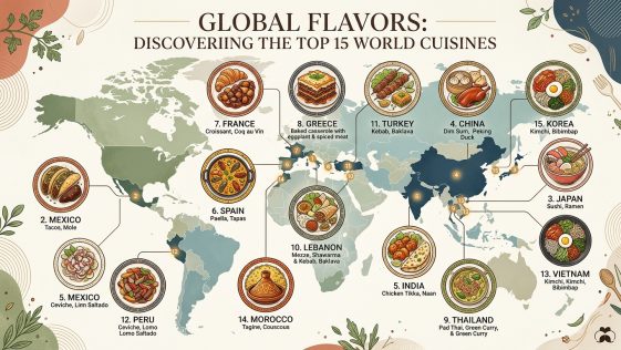 découvrez le classement des 15 meilleures cuisines du monde, évaluées par des experts selon des critères objectifs pour satisfaire tous les gourmets.