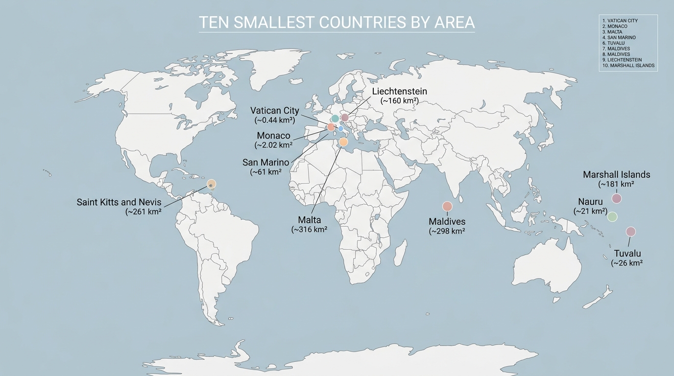 découvrez le classement des 10 plus petits pays du monde avec leur superficie, une carte détaillée, et nos conseils pratiques pour bien les visiter.