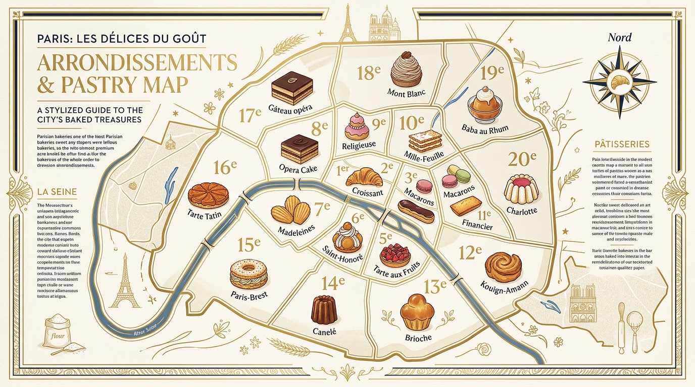 découvrez le classement 2026 des meilleurs pâtissiers de paris, arrondissement par arrondissement, pour savourer les délices sucrés de la capitale française.