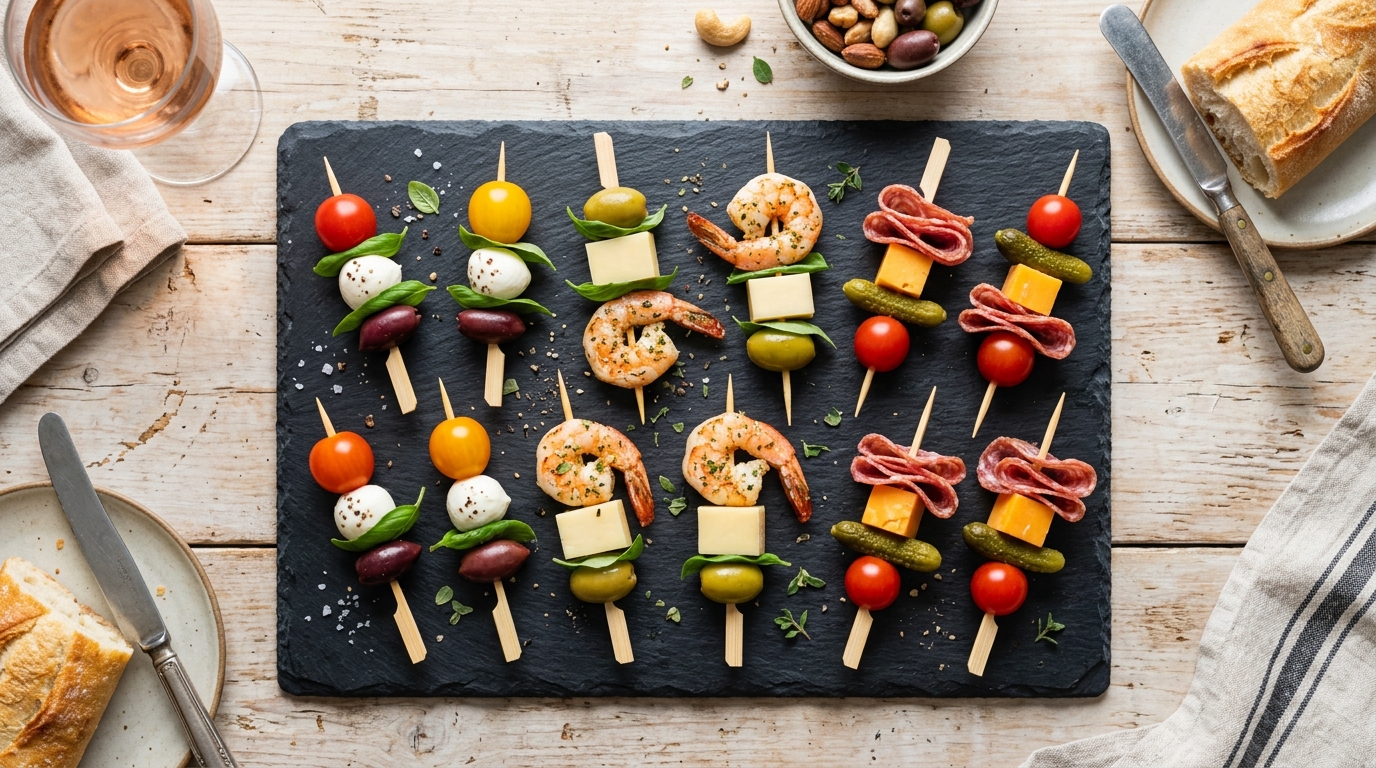 découvrez 15 idées de brochettes apéro à préparer la veille, qui restent croquantes et savoureuses même après une nuit au frigo. parfaites pour vos soirées entre amis !