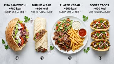 découvrez le tableau complet des calories d'un kebab selon la taille, le type de pain et les sauces pour mieux contrôler votre apport nutritionnel.