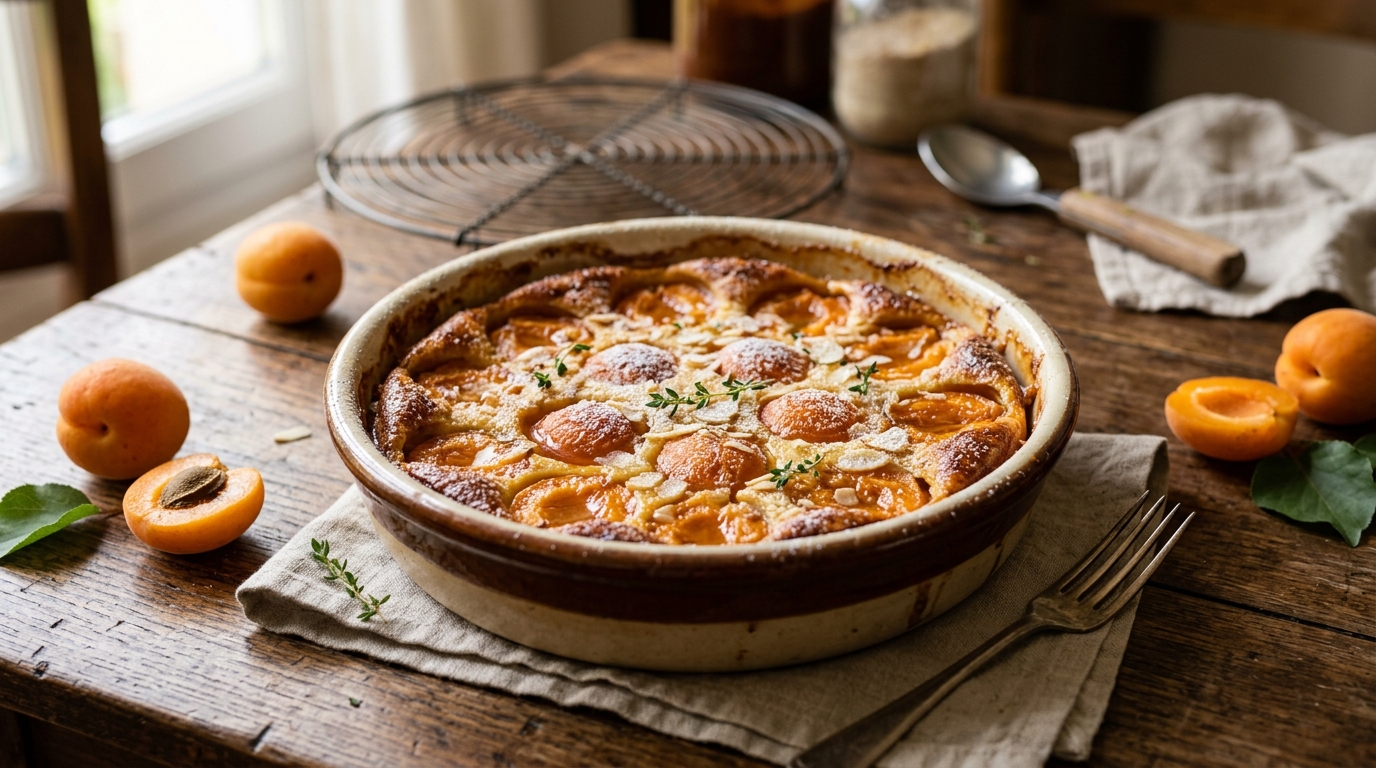 découvrez la recette traditionnelle du clafoutis aux abricots de grand-mère, revisitée sans farine pour une texture ultra fondante et savoureuse. un dessert léger et gourmand à savourer en toute simplicité.