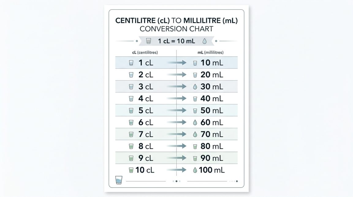 convertissez facilement les centilitres (cl) en millilitres (ml) grâce à notre tableau de conversion instantané et notre calculateur en ligne rapide et précis.