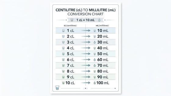 convertissez facilement les centilitres (cl) en millilitres (ml) grâce à notre tableau de conversion instantané et notre calculateur en ligne rapide et précis.