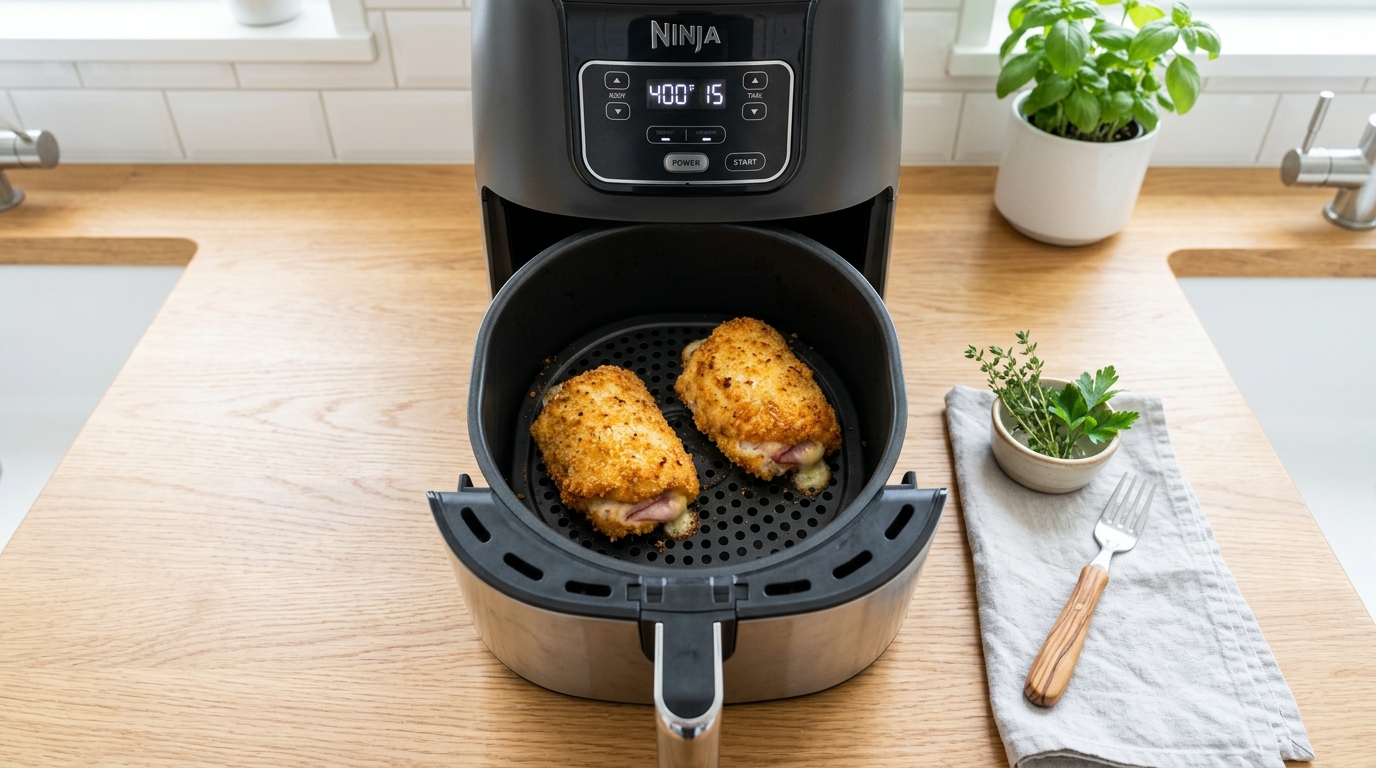 découvrez la température idéale et le temps de cuisson parfait pour réussir un cordon bleu croustillant à l'air fryer sans risque d'éclatement.