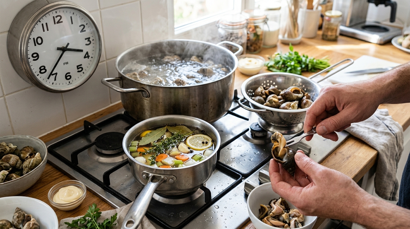 Cuisson parfaite des bulots : astuces et décorticage