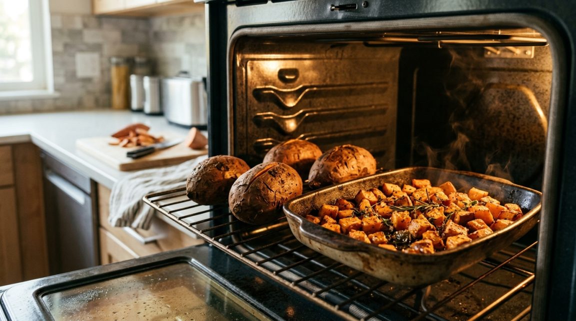 découvrez comment cuire la patate douce au four, entière ou en dés, avec les temps et températures idéaux, que ce soit sur grille ou dans un plat pour une cuisson parfaite.
