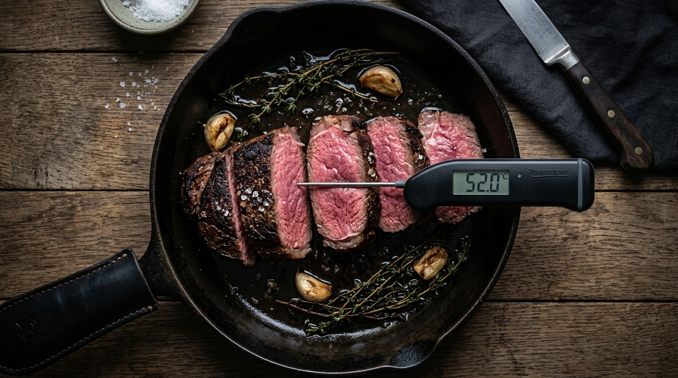 découvrez notre guide complet du filet de bœuf : techniques de cuisson en croûte, rôti ou poêlé, avec les temps et températures idéals pour une viande tendre et savoureuse.