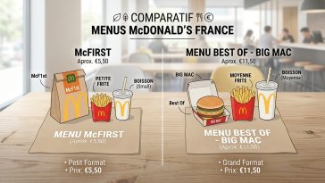 découvrez le menu mcfirst 2026 : prix mis à jour, composition exacte des plats, et comparaison détaillée avec le menu classique de mcdonald's.