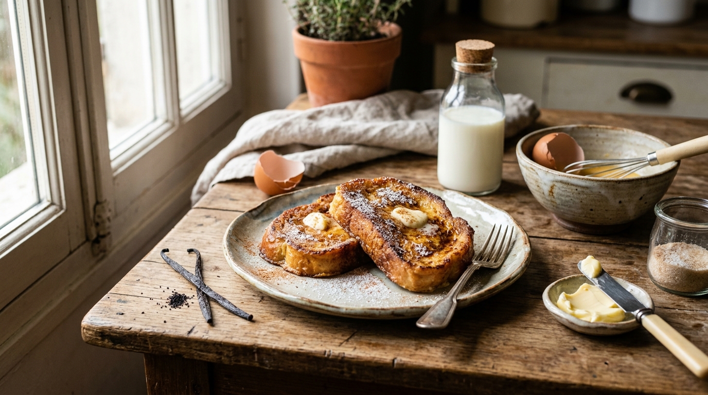 découvrez la recette traditionnelle du pain perdu au lait entier et vanille, un délicieux souvenir d'enfance préparé comme le faisait grand-mère.