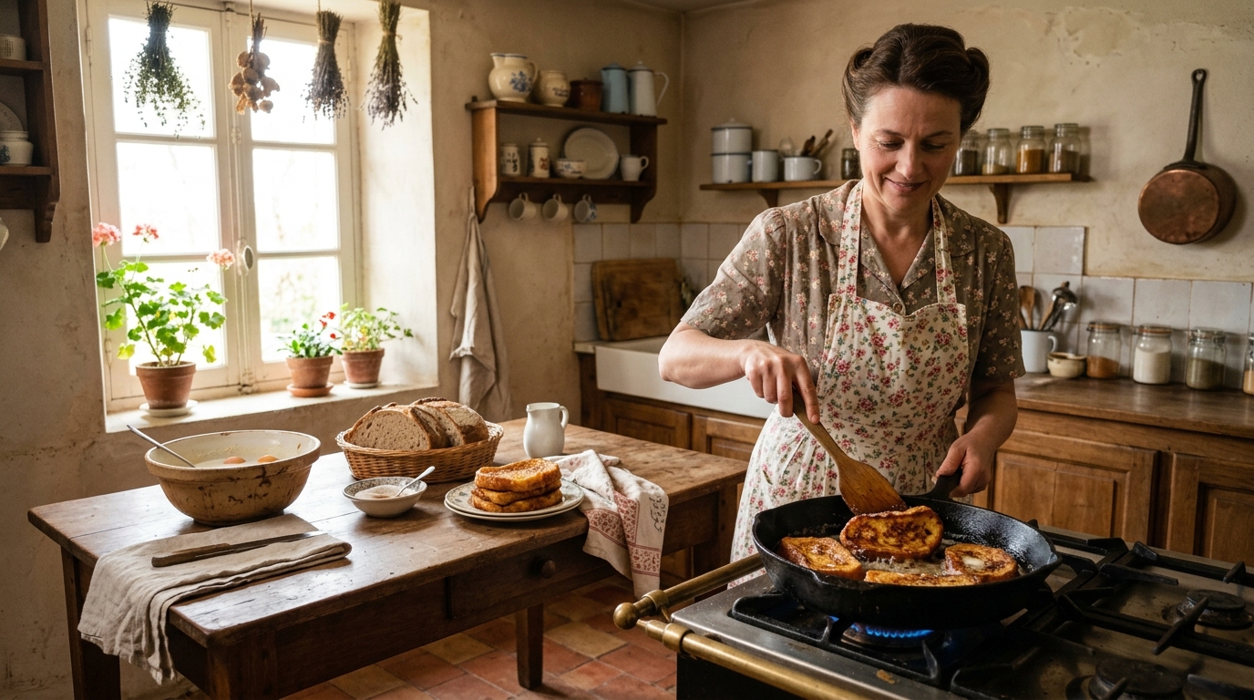 découvrez la recette traditionnelle du pain perdu au lait entier et vanille, préparée comme le faisait vraiment grand-mère, pour un dessert authentique et savoureux.