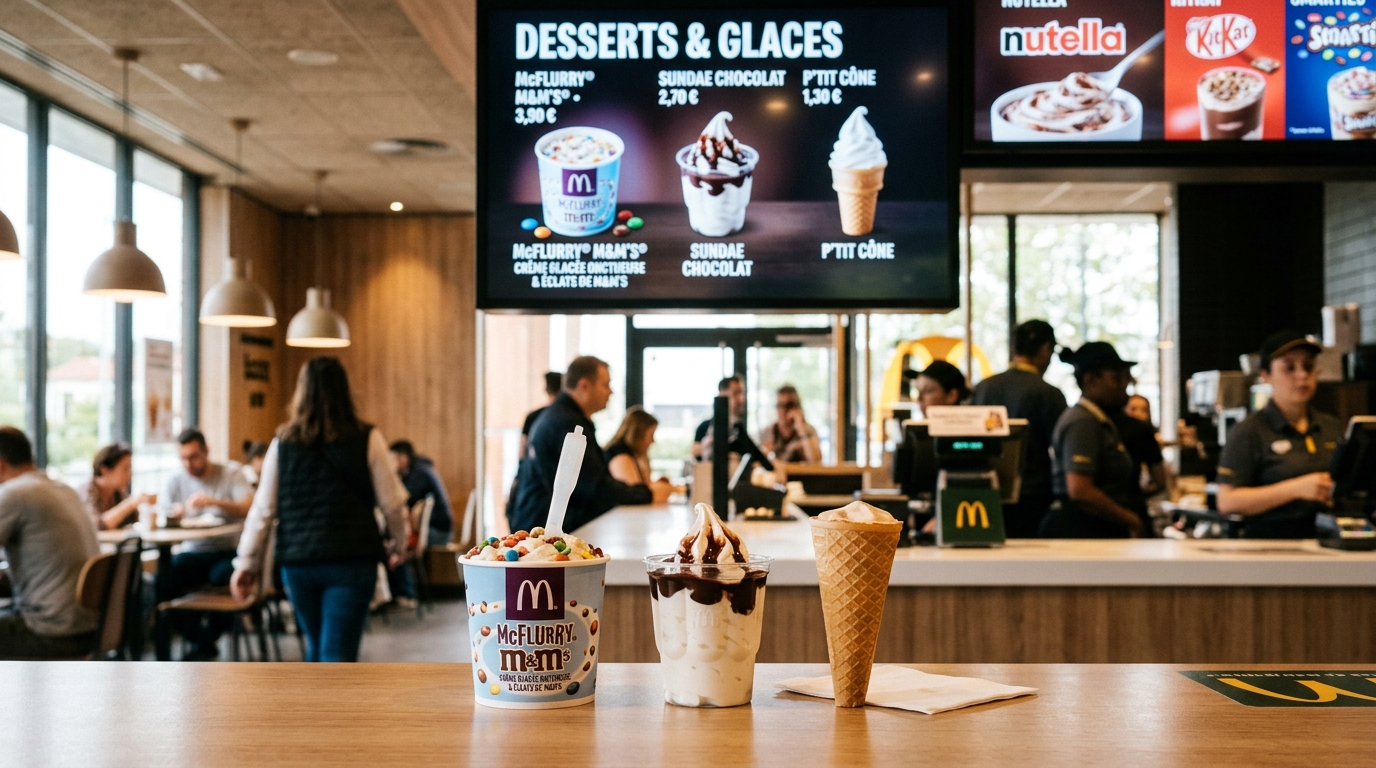 découvrez le prix des glaces mcdonald's en 2026 : mcflurry, cônes, sundaes, avec notre tableau complet pour vous aider à choisir votre dessert préféré.