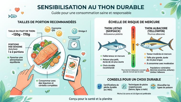 découvrez les différences entre le thon albacore et le listao, leur teneur en mercure et des recettes adaptées pour les cuisiner en toute sécurité.