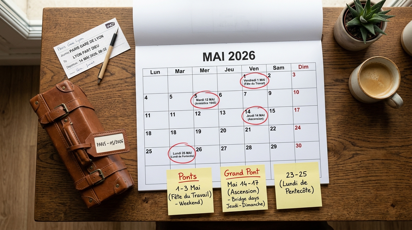 découvrez les jours fériés de mai 2026, les opportunités de ponts à saisir et le calendrier complet des week-ends prolongés pour mieux planifier vos congés.
